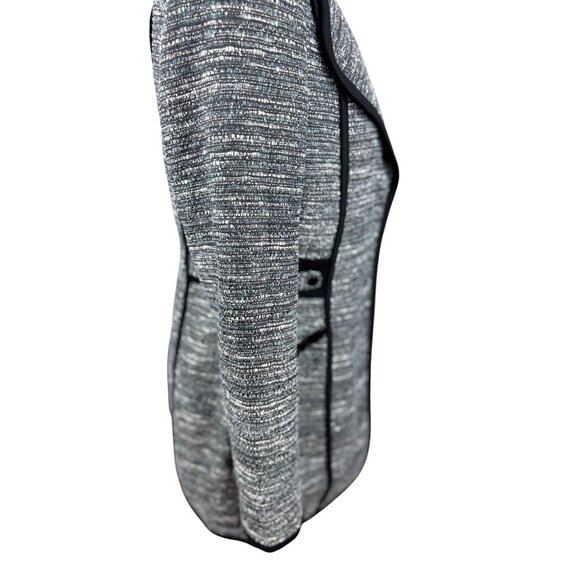 Laundry by Shelli Segal Black Gray Flare Coat Jacket Womens Size 6 Contrast Trim - Picture 7 of 16